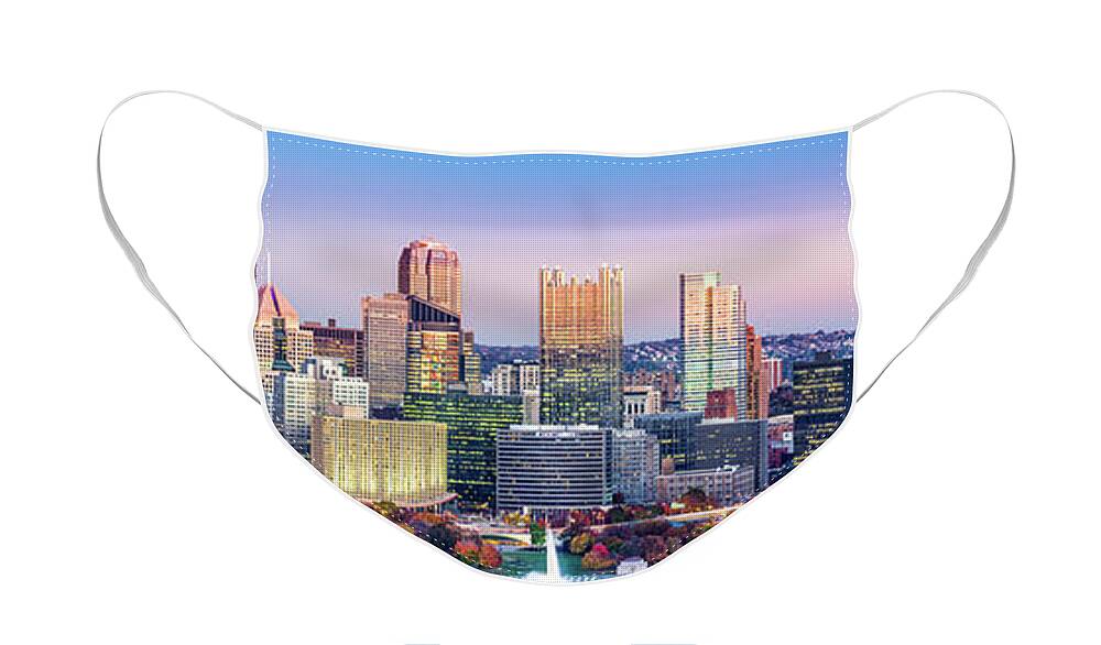 Allegheny Face Mask featuring the photograph Pittsburgh skyline by Mihai Andritoiu