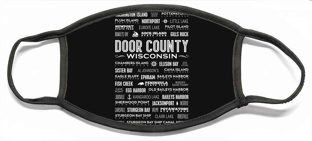 Door County Face Mask featuring the photograph Places Of Door County On Gray by Christopher Arndt