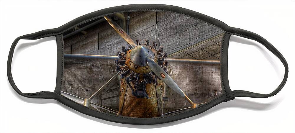 Spirit Of St Louis Airplane Face Mask featuring the photograph Spirit of St Louis Propeller Airplane by Marianna Mills