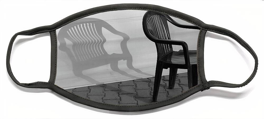 Large Shadow Face Mask featuring the photograph Plastic Chair Shadow 1 by Prakash Ghai