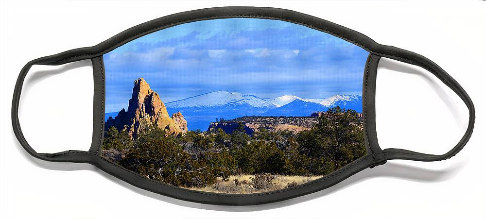 Southwest Landscape Face Mask featuring the photograph Point with a view by Robert WK Clark
