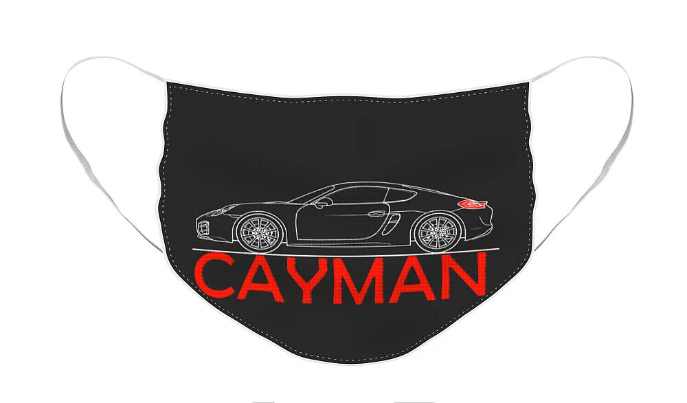 Porsche Cayman Phone Case Face Mask featuring the photograph Cayman Blueprint by Mark Rogan