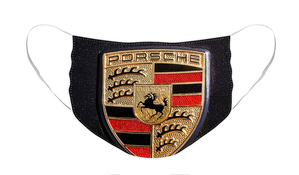 Porsche Logo Face Mask featuring the photograph Porsche Emblem -211C by Jill Reger