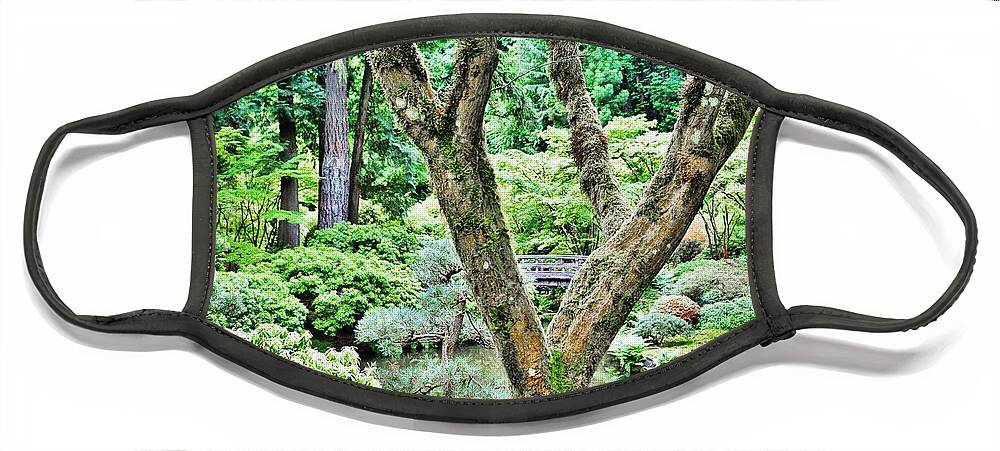 Portland Oregon Japanese Gardens Face Mask featuring the photograph Portland Oregon Japanese Gardens 3 by Merle Grenz