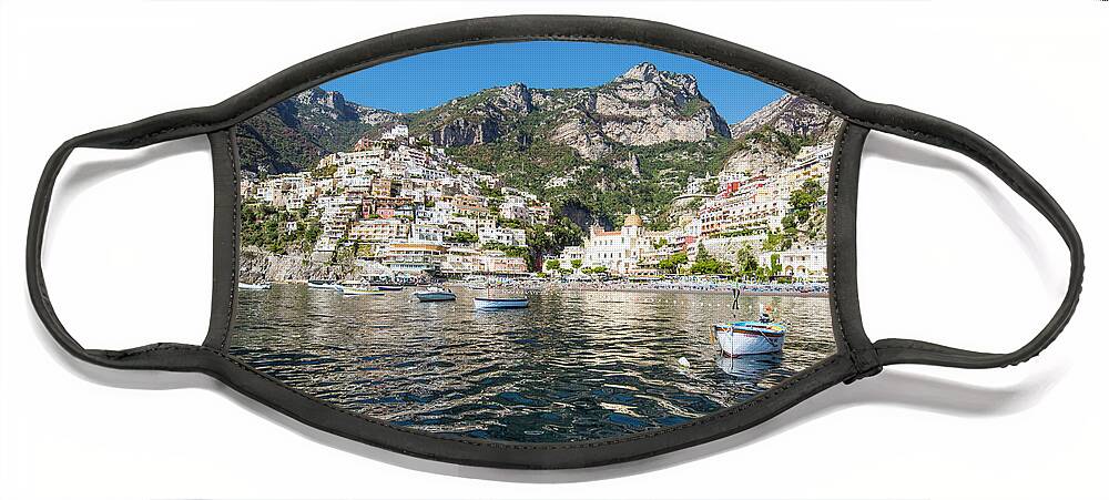 Europe Face Mask featuring the photograph Positano from the Bay by Matt Swinden