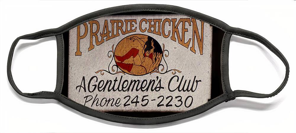  Face Mask featuring the photograph Prairie Chicken Gentlemen's Club by Cathy Anderson