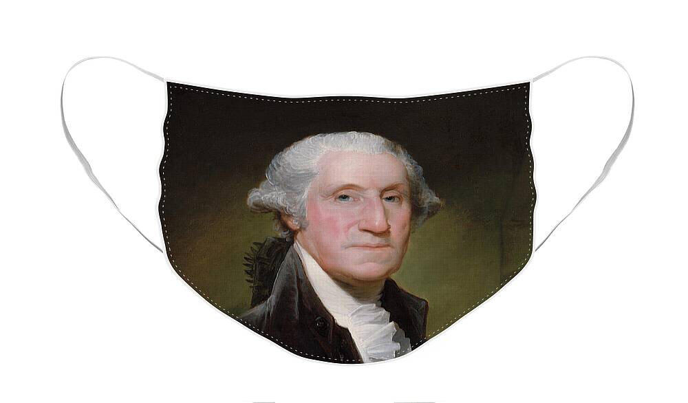 George Washington Face Mask featuring the painting President George Washington by War Is Hell Store