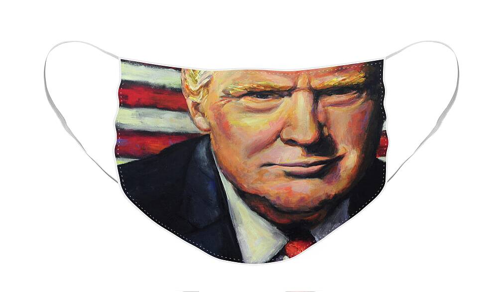 Trump Face Mask featuring the painting President Trump by Carole Foret