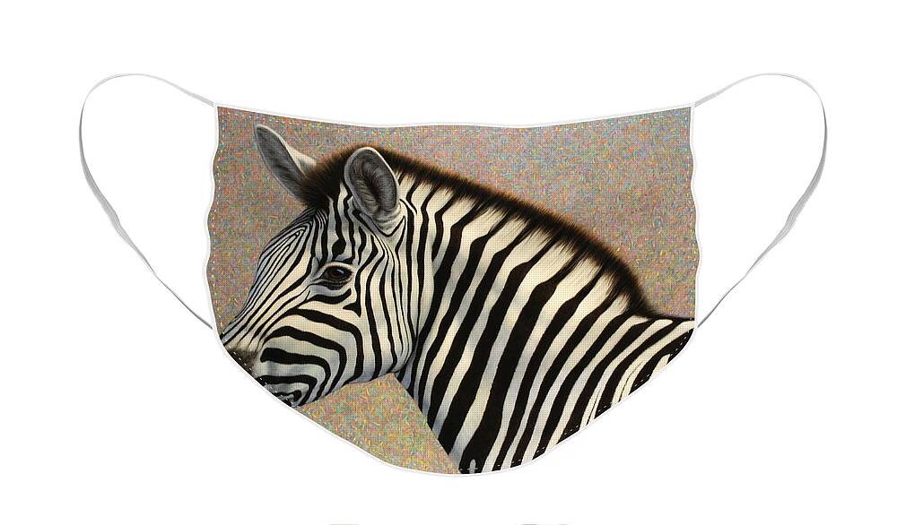 Zebra Face Mask featuring the painting Principled by James W Johnson