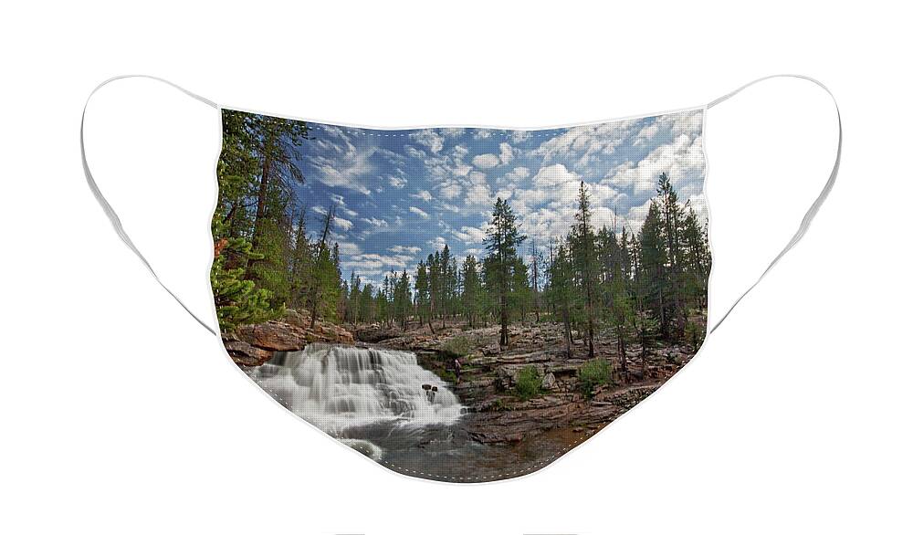 Utah Face Mask featuring the photograph Provo River Falls by Wesley Aston