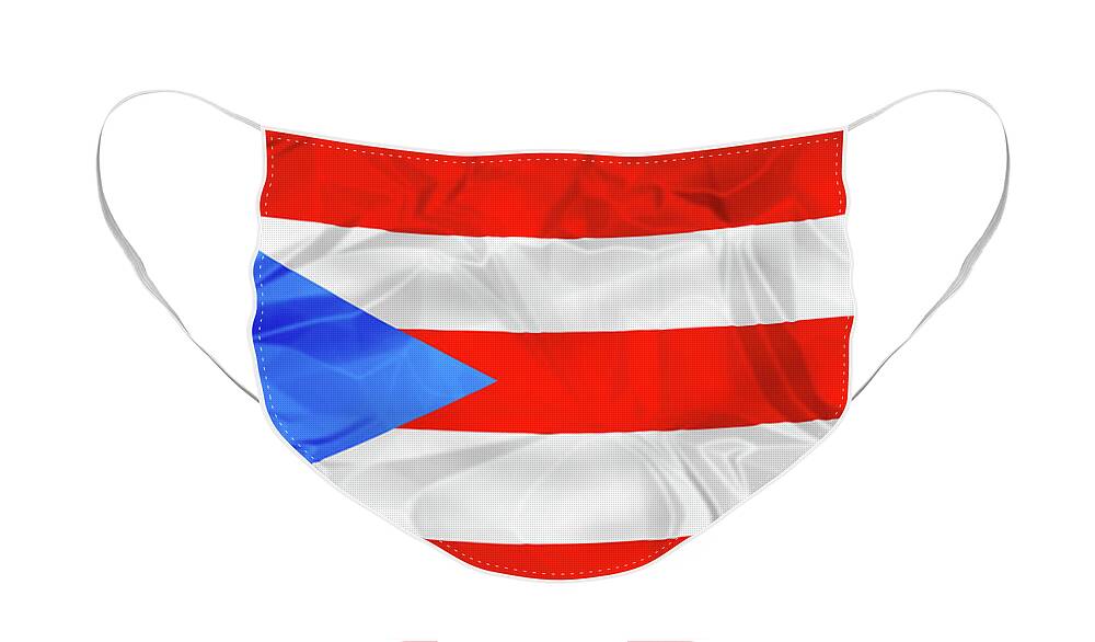 Texture Face Mask featuring the photograph Puerto Rico flag by Benny Marty