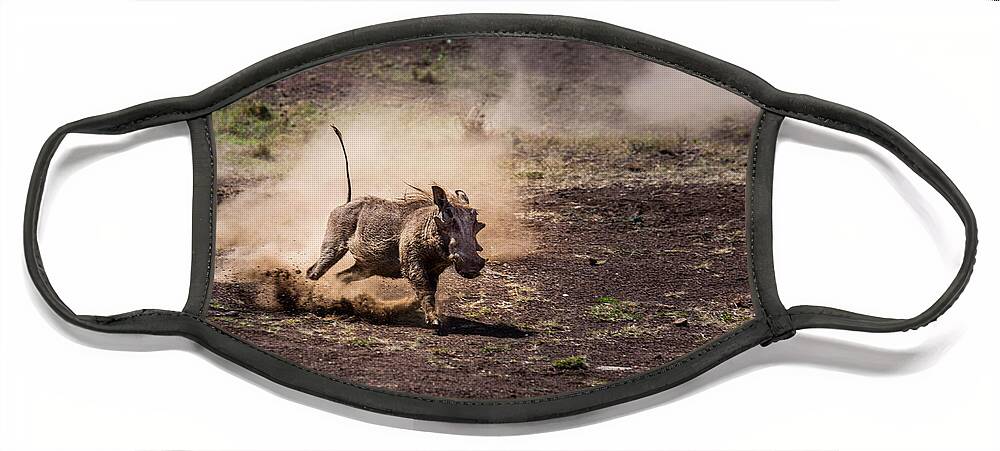  Masai Face Mask featuring the photograph Pumba Sonic Boom by Bryan Moore