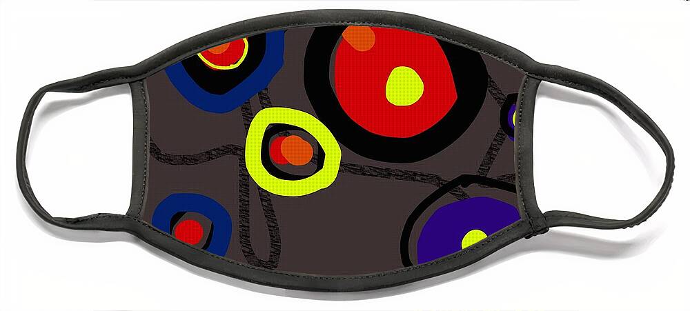Miro Face Mask featuring the digital art Puzzled in a Pool of Thought by Susan Fielder