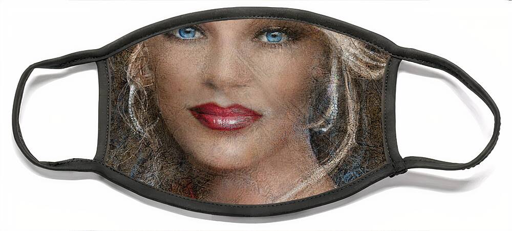Painting Face Mask featuring the painting Queen Of Glamour by Angie Braun