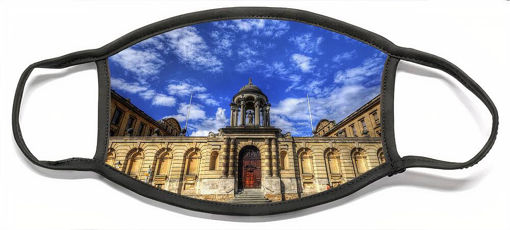Yhun Suarez Face Mask featuring the photograph Queens College - Oxford by Yhun Suarez