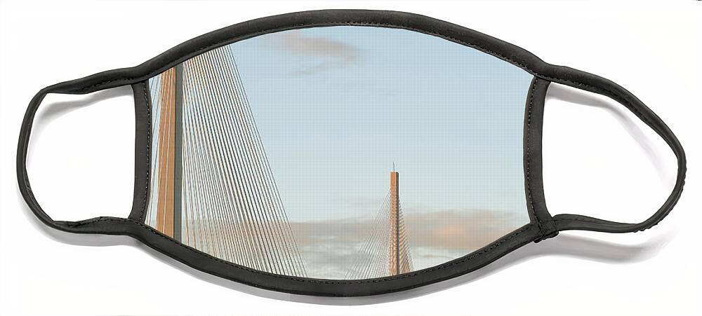 Queensferry Crossing Face Mask featuring the photograph Queensferry Crossing at Sunset by Maria Gaellman