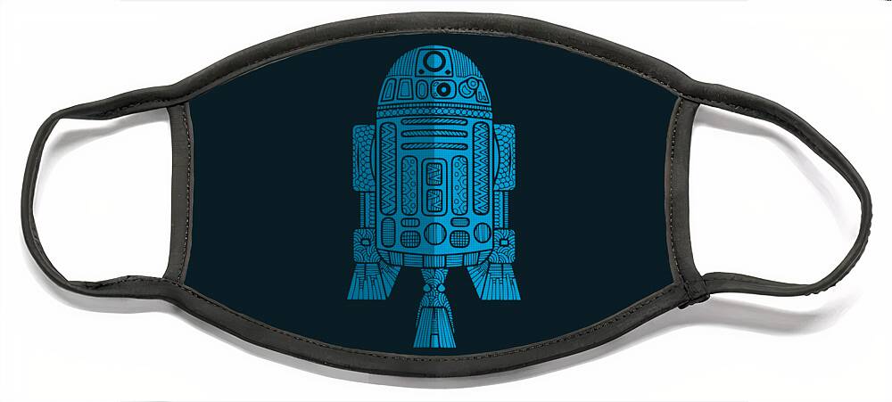 R2D2 Star Wars Art - Blue Face Mask by Studio Grafiikka - Fine Art America
