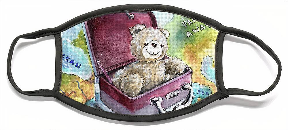 Truffle Mcfurry Face Mask featuring the painting Ramble The Travel Ted by Miki De Goodaboom