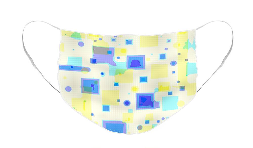 Abstract Face Mask featuring the digital art Random Blips by Shelli Fitzpatrick