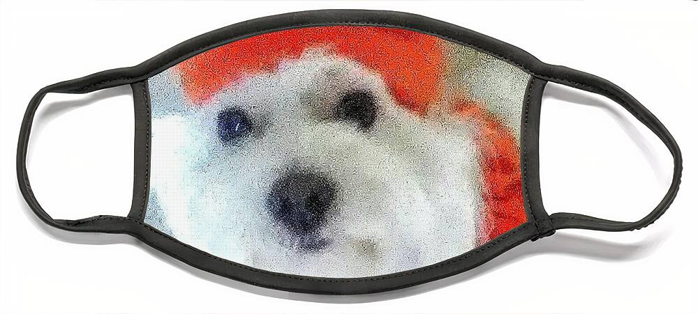 Coton De Tulear Face Mask featuring the photograph Really Halloween by Suzanne Berthier