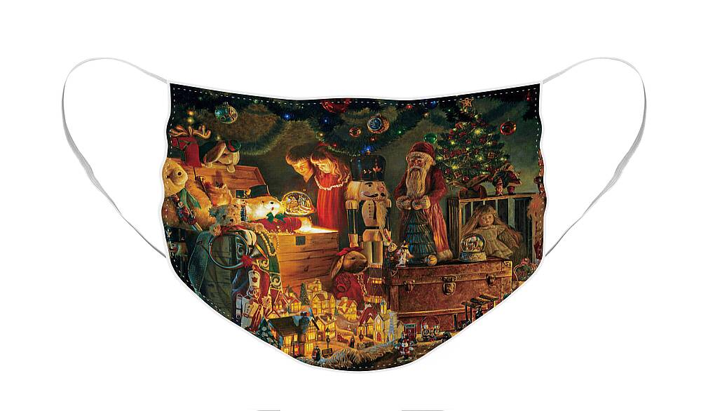 Santa Claus Face Mask featuring the painting Reason for the Season by Greg Olsen