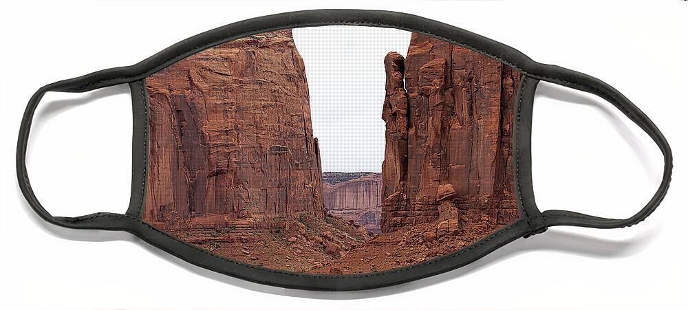 Monument Valley Print Face Mask featuring the photograph Red Gap by Jim Garrison