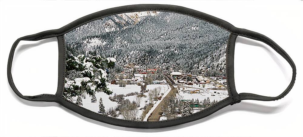 Red River Face Mask featuring the photograph Red River In Winter by Ron Weathers