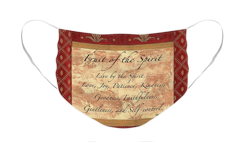 Fruit Of The Spirit Face Mask featuring the painting Red Traditional Fruit of the Spirit by Debbie DeWitt