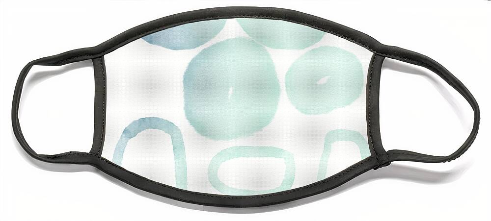 Circles Face Mask featuring the mixed media Reflecting Pools- Art by Linda Woods by Linda Woods