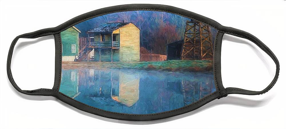 Reflections Of Hope Face Mask featuring the painting Reflections Of Hope - Hope Valley Art by Jordan Blackstone