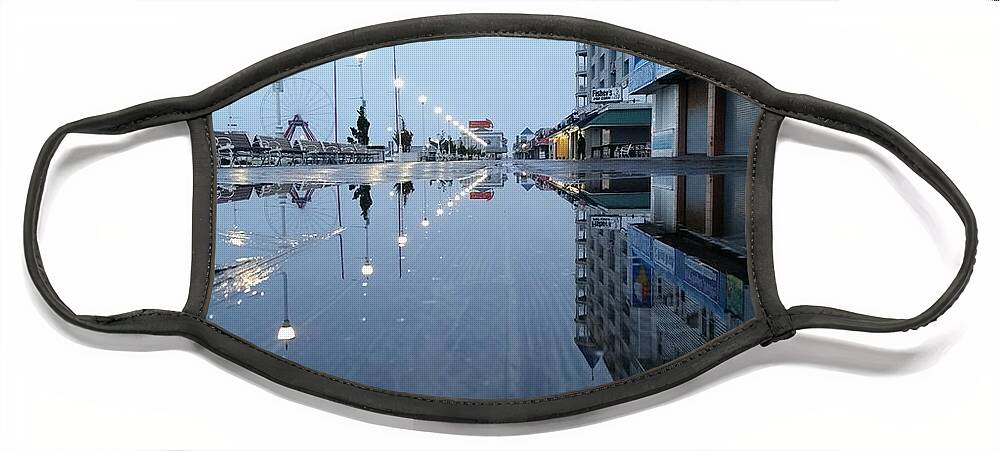 Ocean City Maryland Face Mask featuring the photograph Reflections Of The Boardwalk by Robert Banach
