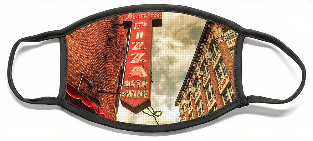 Regina's Face Mask featuring the photograph Regina Pizza - Boston North End by Joann Vitali