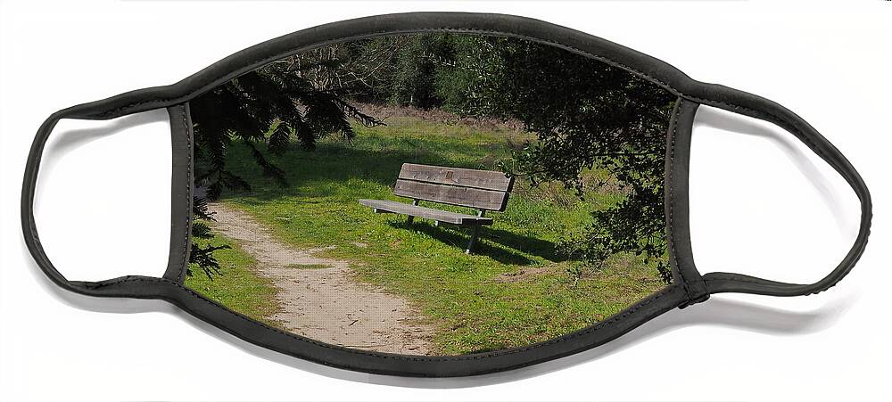 Landscape Face Mask featuring the photograph Rest Along the Path by Richard Thomas