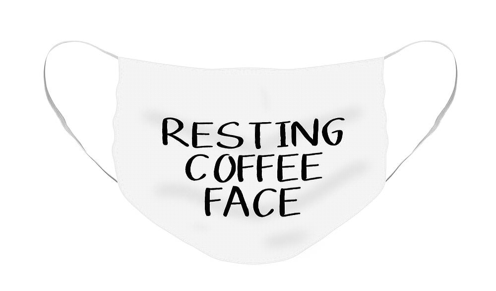Coffee Face Mask featuring the digital art Resting Coffee Face-Art by Linda Woods by Linda Woods