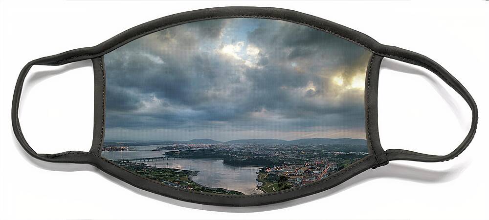 Fortification Face Mask featuring the photograph Ria de Ferrol From Mount Ancos Panorama by Pablo Avanzini