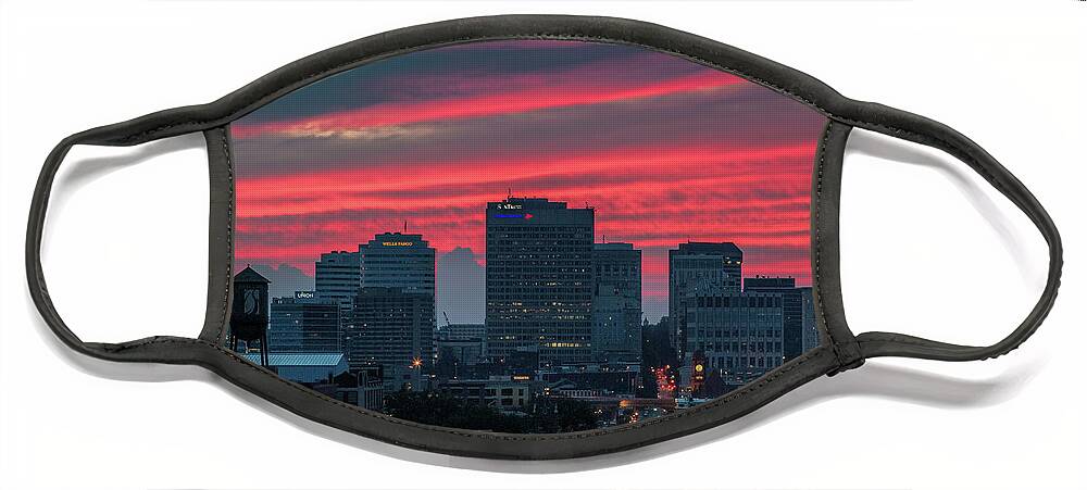 Richmond Sunset From Libby Hill Park Face Mask featuring the photograph Richmond Sunset from Libby Hill Park by Jemmy Archer