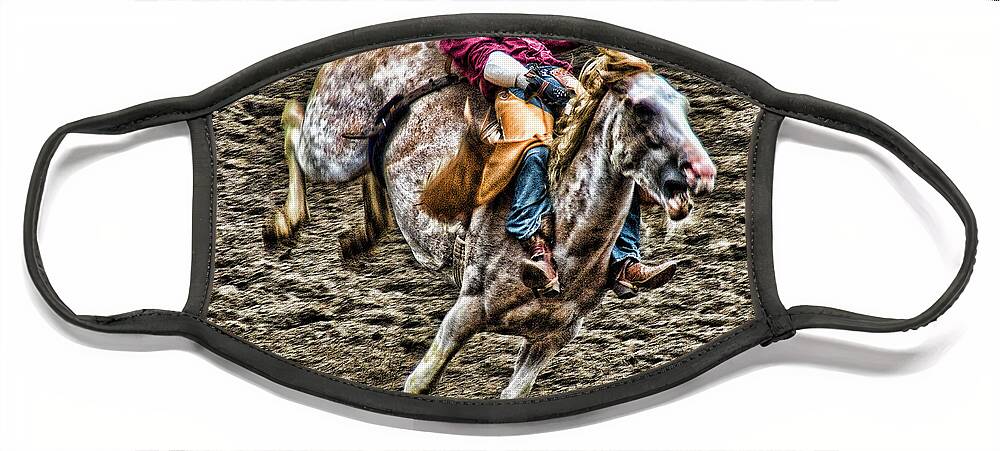 Rodeo Face Mask featuring the photograph Ride em Cowboy by Ron Roberts
