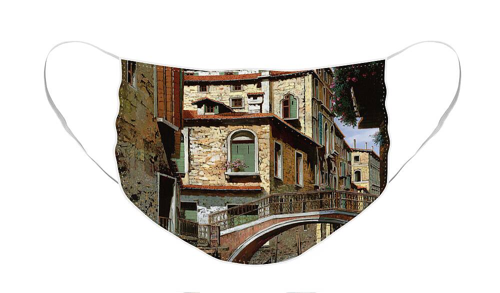 Venice Face Mask featuring the painting Rio Degli Squeri by Guido Borelli