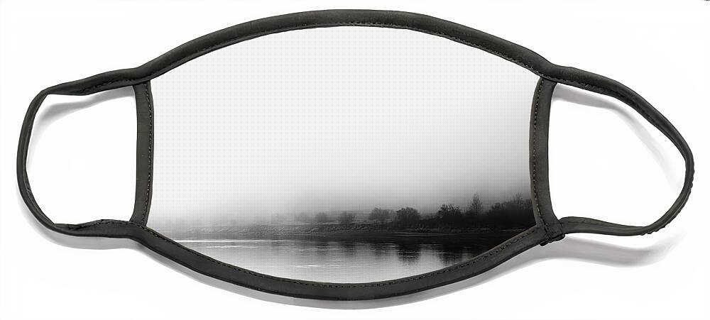 Mist Face Mask featuring the photograph River Mist Haiku by Theresa Tahara