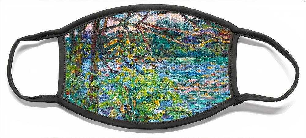 Rivers Face Mask featuring the painting Riverview Spring by Kendall Kessler