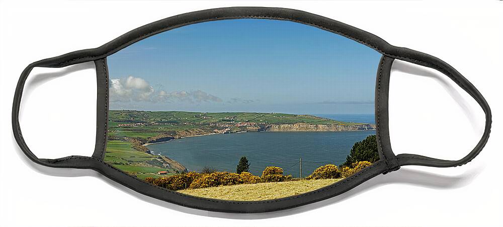 Britain Face Mask featuring the photograph Robin Hood's Bay from Ravenscar by Rod Johnson
