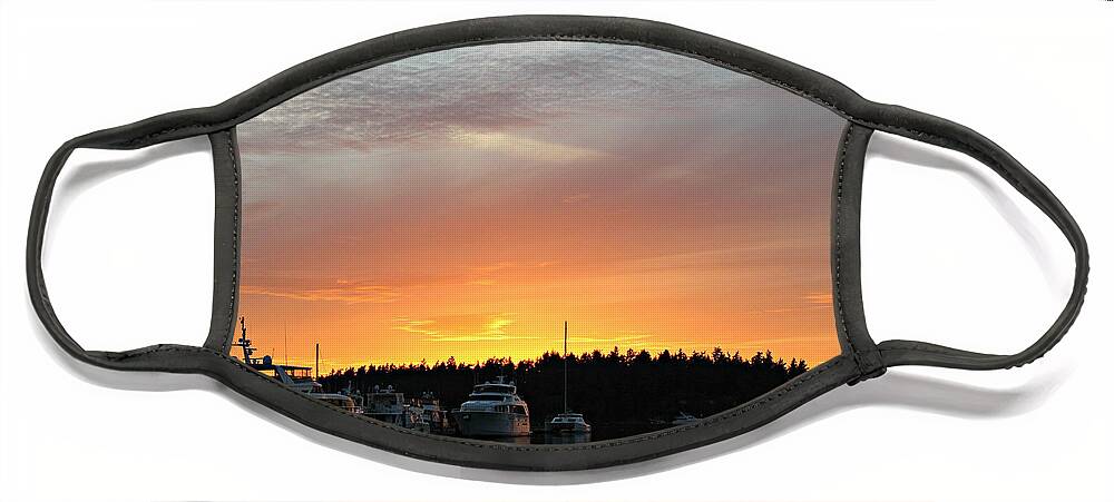 Sunset Face Mask featuring the photograph Roche Harbor Sunset by Steve Natale