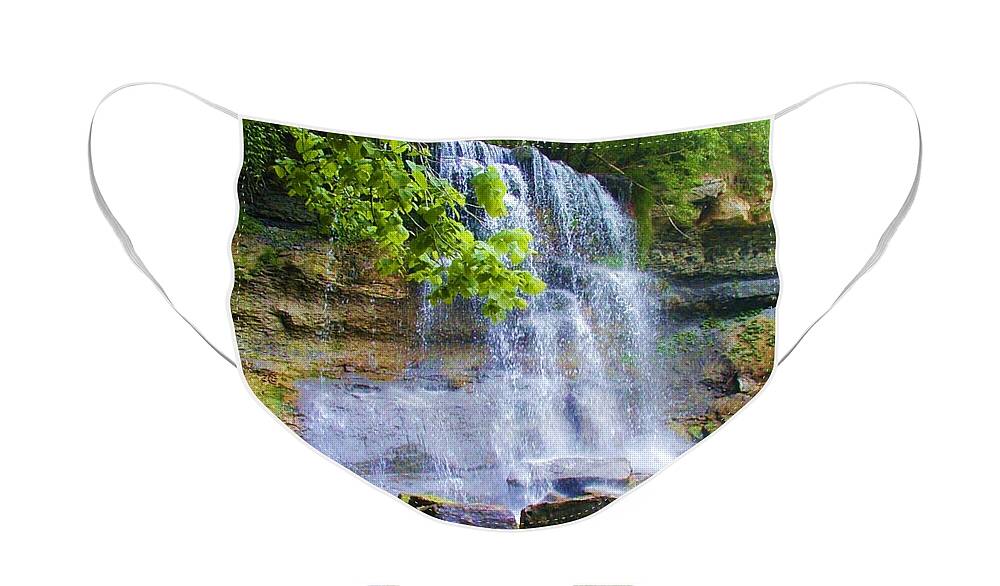 Waterfall Face Mask featuring the photograph Rock Glen by Rodney Campbell