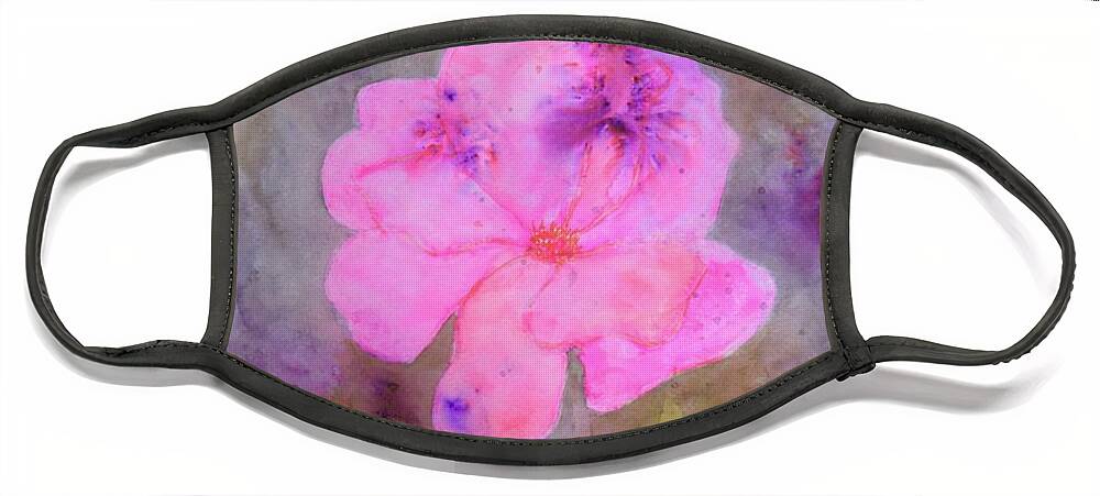  Face Mask featuring the painting Rose Glow by Barrie Stark