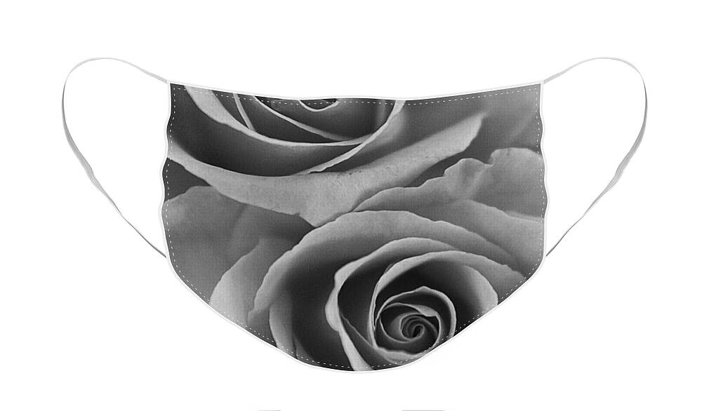 Roses Face Mask featuring the photograph Roses black and white by Jill Reger