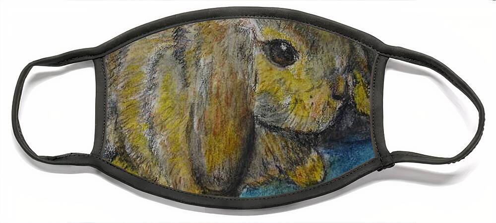 Bunny Face Mask featuring the painting Rosie by Lessandra Grimley