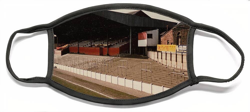  Face Mask featuring the photograph Rotherham - Millmoor - Main Stand 1 - 1970s by Legendary Football Grounds