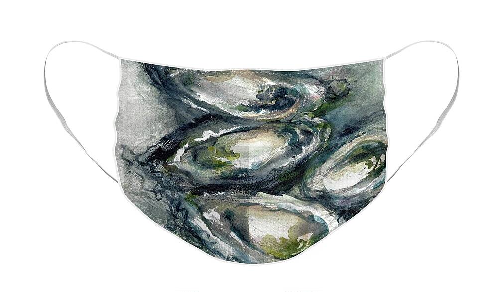 Louisiana Seafood Face Mask featuring the painting RoughOysters6 by Francelle Theriot