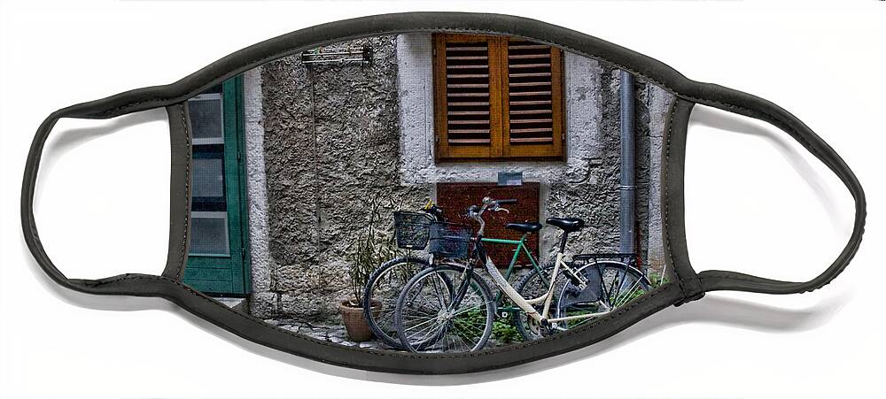 Europe Face Mask featuring the photograph Rovinj Bicycles by Crystal Nederman