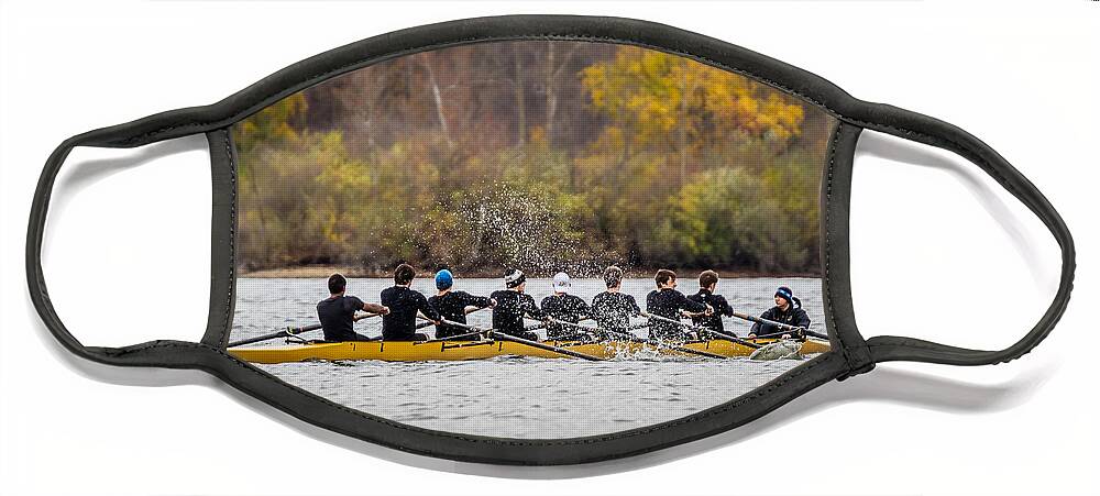 Boat Face Mask featuring the photograph Rowing Regatta by Ron Pate